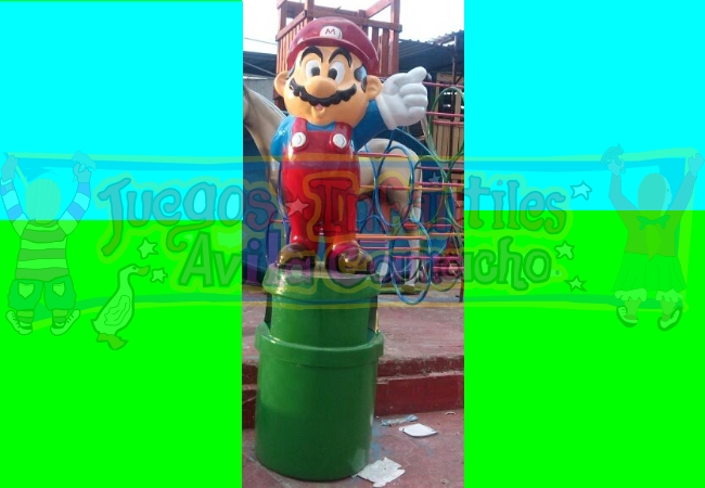 BOTE DE BASURA MARIO BROS CON CAPACIDAD DE 110 LITROS APROX. ALTURA DE 2M IDEAL TANTO PARA INTERIOR COMO PARA EXTERIOR